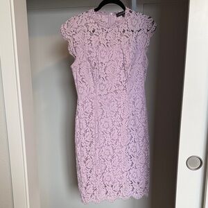 Sleeveless Lace Midi Dress in Lilac